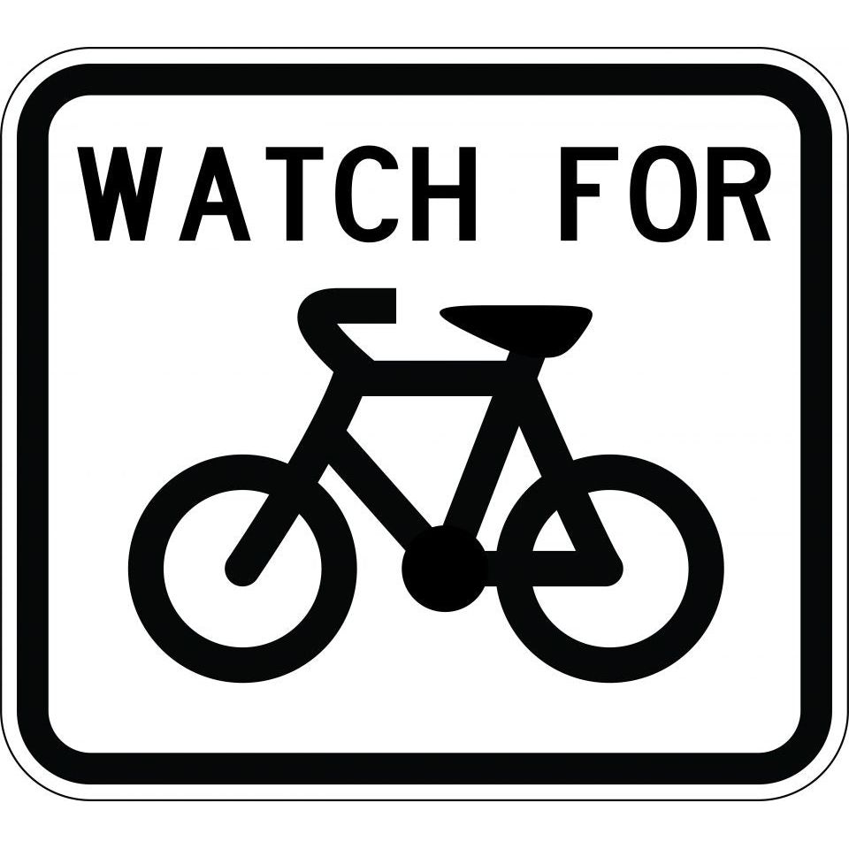 Uniform Safety Signs - 900x800mm - Aluminium - Class 1 - Reflective - Watch For Bicycles | G9-57A