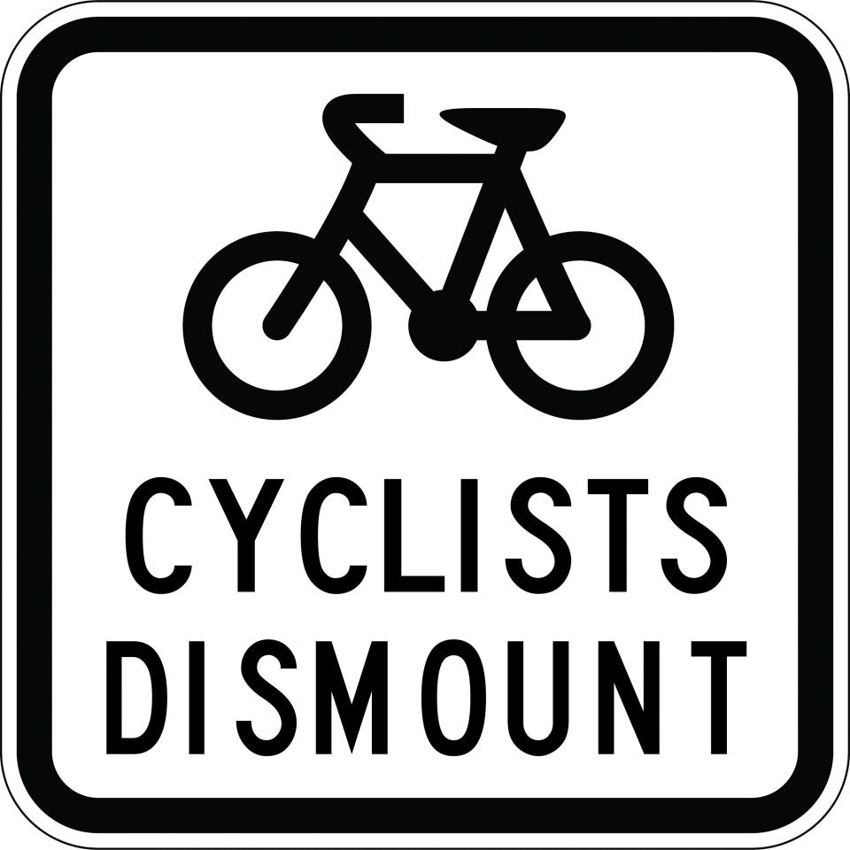 Uniform Safety Signs - 450x450mm - Aluminium - Class 1 - Reflective - Cyclists Dismount | G9-58A