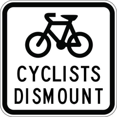 Uniform Safety Signs - 450x450mm - Aluminium - Class 1 - Reflective - Cyclists Dismount | G9-58A