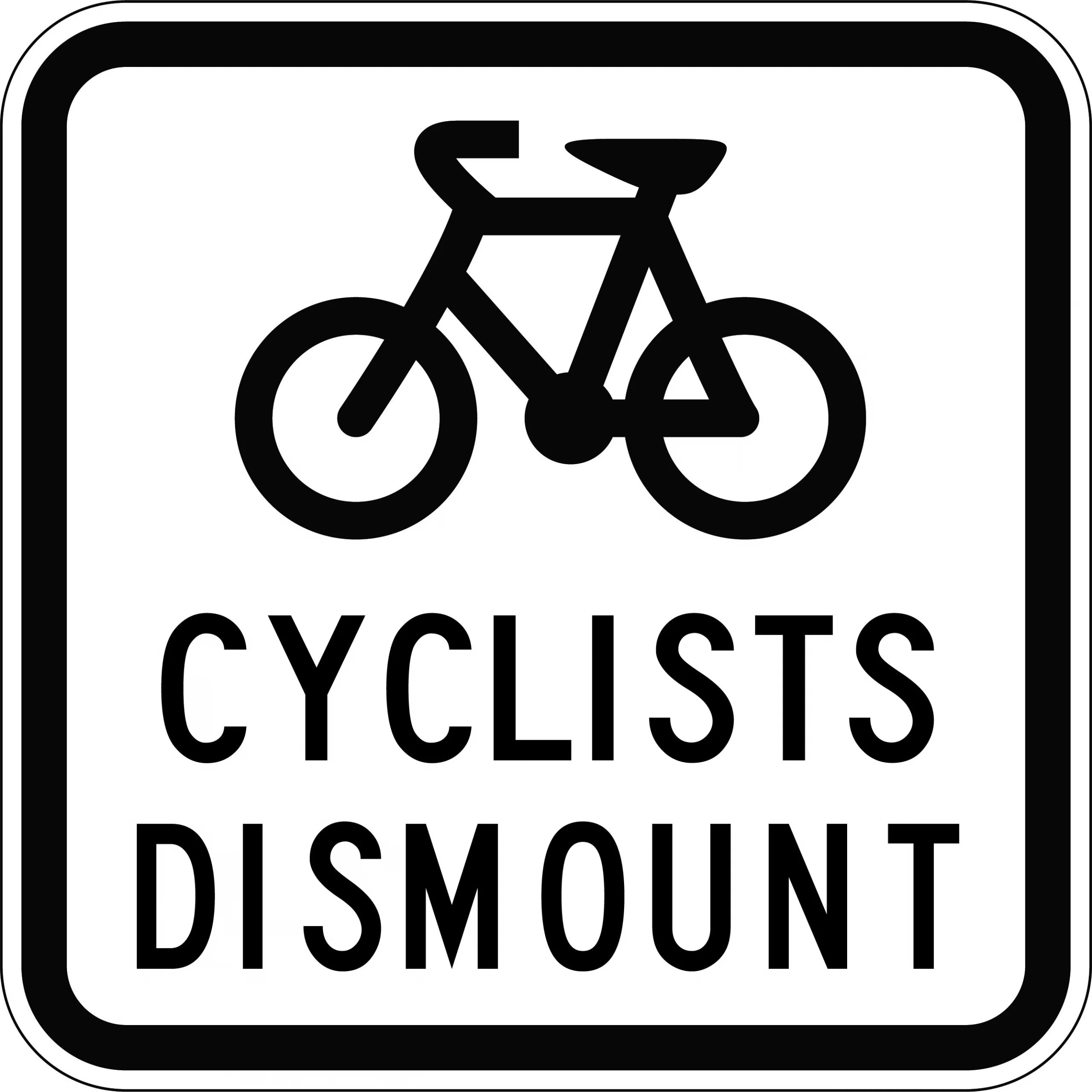 Uniform Safety Signs - 600x600mm - Aluminium - Class 1 - Reflective - Cyclists Dismount | G9-58B
