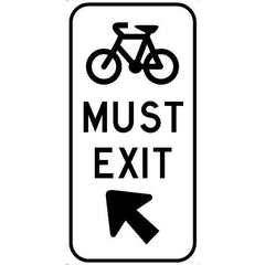 Uniform Safety Signs - 600x1200mm - Aluminium - Class 1 - Reflective - Bicycles Must Exit | G9-65