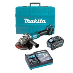 Makita Tools - 40V Max Brushless 180mm (7") Angle Grinder Kit - Includes 5.0Ah Battery Single Port Rapid Charger & Plastic Case | GA037GT101