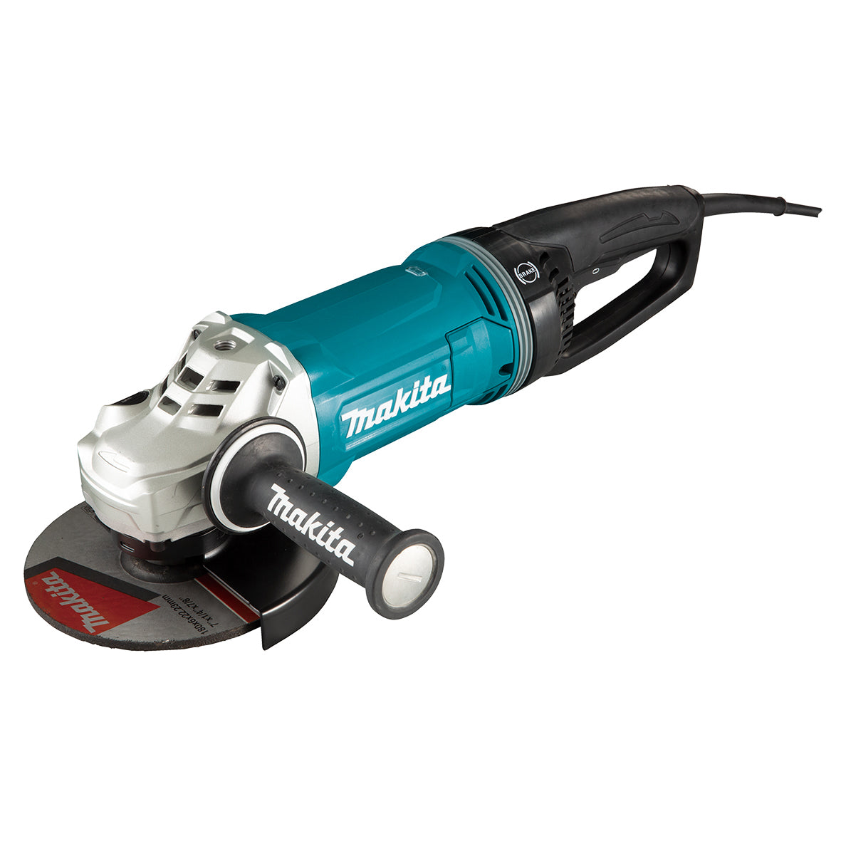 Makita Tools - 180mm (7") Angle Grinder 2400W AFT soft start anti-restart mechanical brake D-shaped handle | GA7071X1