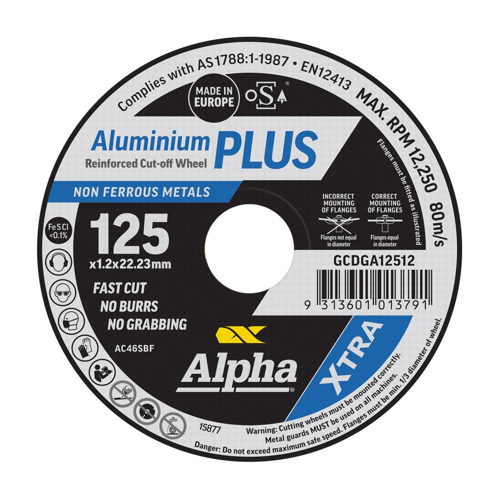 Alpha Aluminium Plus X 1.2mm Cutting Disc 10 Pack