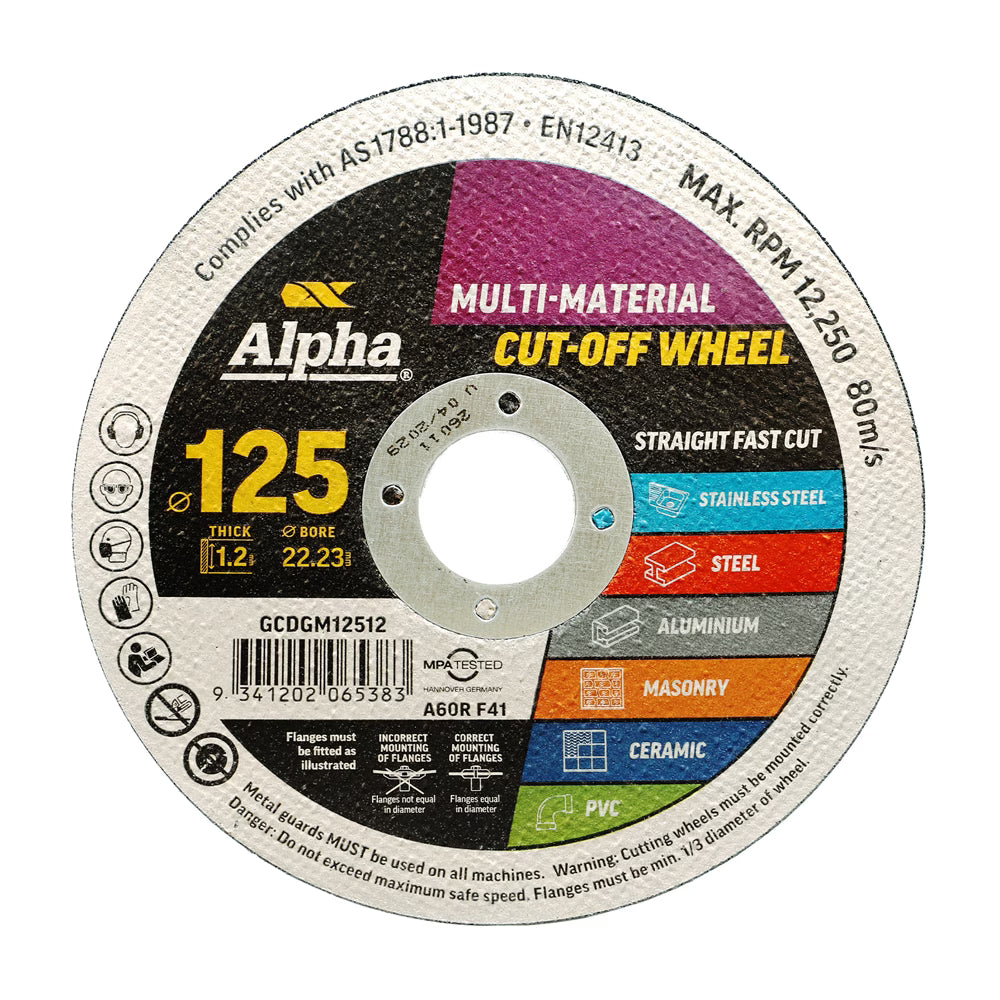 Alpha - Multi-Material Cut-off Wheel 125 x 1.2mm (Box of 10)