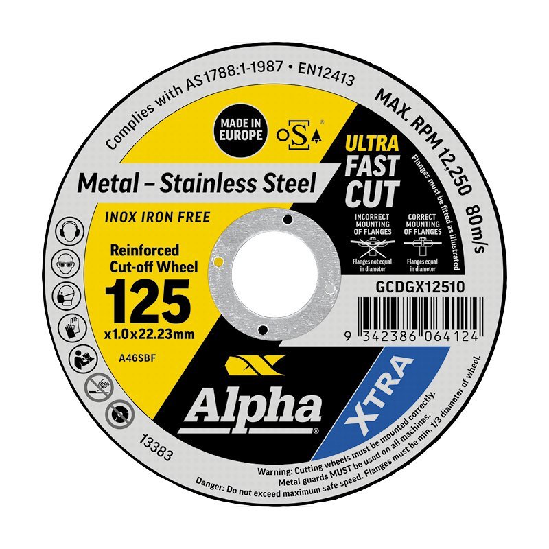 Cutting Disc 125 x 1mm XTRA Tub (Pk 100) Bonus Free Snips