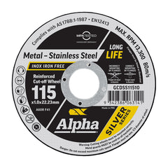 Cutting Disc 115 x 1mm Silver Series Trade Tin (Pk 10)