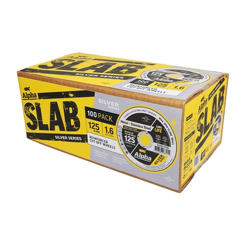 Alpha Slab Cutting Disc 125 x 1.6mm Silver Series Pack of 100