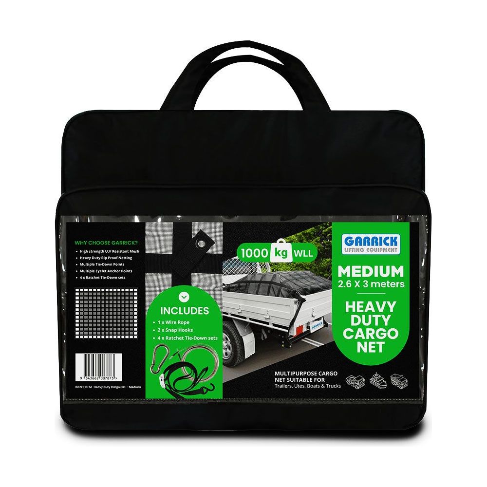 Garrick Herbert - Garrick Heavy Duty Cargo Net (1000Kg Rated) | GCN 2.6 x 3M - 1000kg