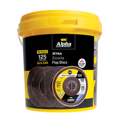 Flap Disc 125mm Z40 Grit Zirconia Xtra Tub (Pk 15) Bonus GCGGS12525 x 3
