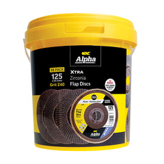 Flap Disc 125mm Z40 Grit Zirconia Xtra Tub (Pk 15) Bonus GCGGS12525 x 3