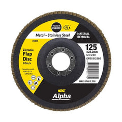 Alpha Flextra Flap Disc 125mm Z80 Grit Zirconia (Pkt 10)