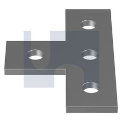 Hobsons - M12 x 138 x 90 x 41 x 6 - Mild Steel Flat Plate Tee Shape 4 Hole - Hot Dip Galvanised - Qty 25 | GFPMSG1031