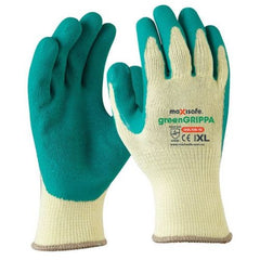 Maxisafe - Green Grippa Knitted Poly Cotton, Green Latex Palm | GGL106