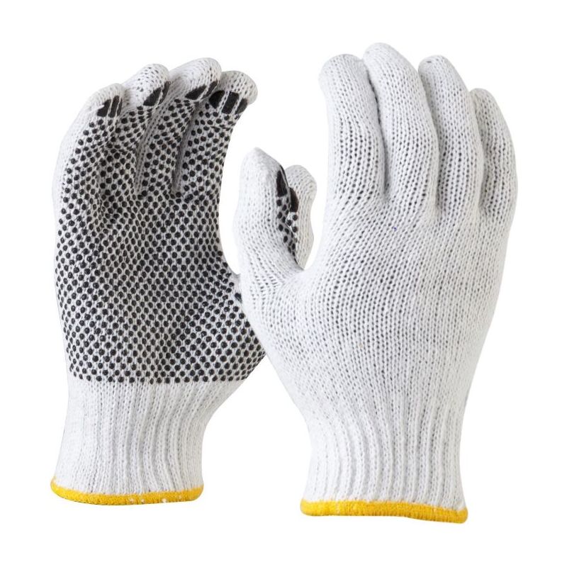 Maxisafe - Bleached Knitted Poly Cotton Polka Dot Glove - Pack of 12
