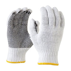 Maxisafe - Bleached Knitted Poly Cotton Polka Dot Glove - Pack of 12