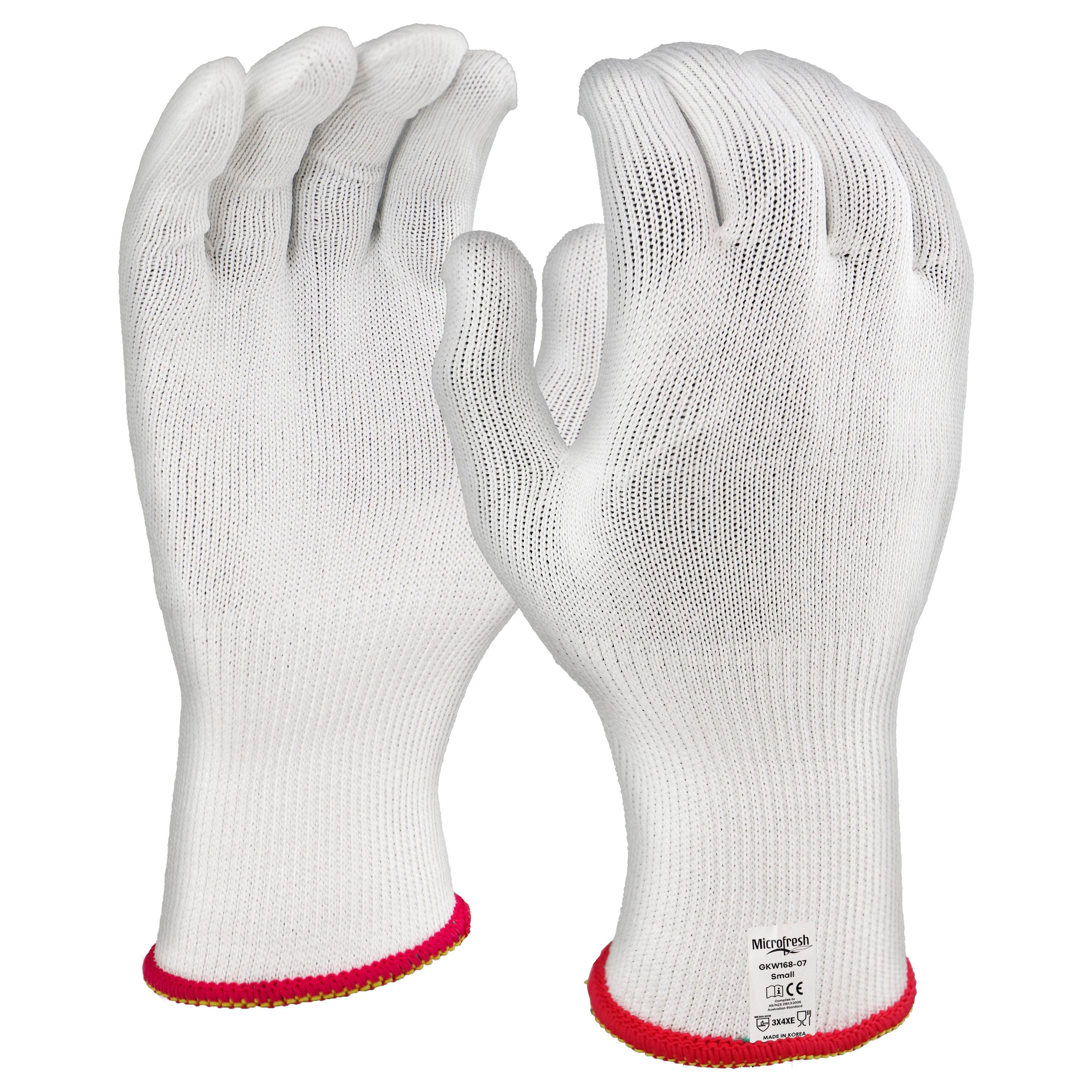 Maxisafe - Microfresh Cut E White Food Grade Liner Glove - Medium - Green