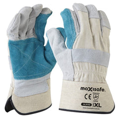 Maxisafe - Heavy Duty Green Leather Polishers Glove - XLarge - Carton Of 60 | GLR146-60