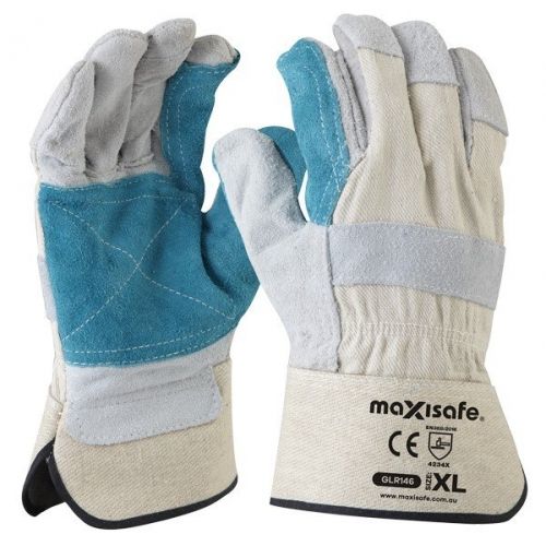 Maxisafe - Maxisafe Heavy Duty Green Leather Polisher'S Glove | GLR146