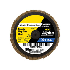 Mini Flap Disc R Type 50mm Z80 Grit XTRA Bulk