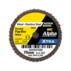 Mini Flap Disc R Type 75mm Z80 Grit XTRA Bulk
