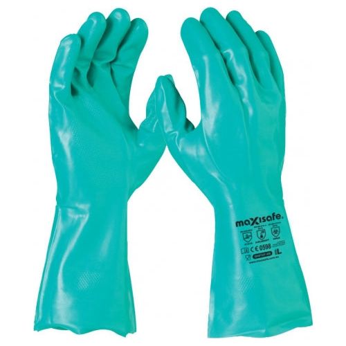 Maxisafe - Green Nitrile Chemical Glove 33cm - 2XLarge
