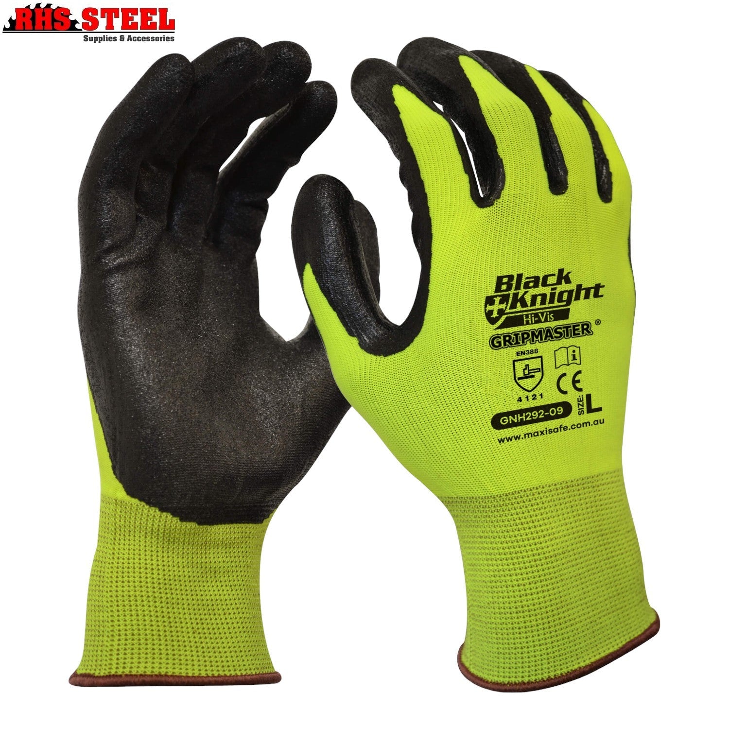 Maxisafe - Black Knight Gripmaster Hi-Vis Glove - 3XLarge
