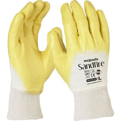 Maxisafe Sandfire Yellow Nitrile 3/4 Dipped Jersey Glove | GNY125 Small