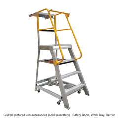 Gorilla - Order picking ladder 1.2m (4ft) Aluminium 200kg Industrial | GOP04K