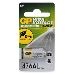 Powercell - GP 6.0V 105mAh GP Alkaline High Voltage Batt - Card of 1 - 4LR44 / A544 /PX28A | GP476AC1