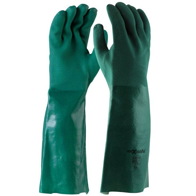 Maxisafe - Green Double Dipped PVC Glove - 27cm