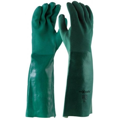 Maxisafe Green Double Dipped PVC Glove 45cm | GPD134-45