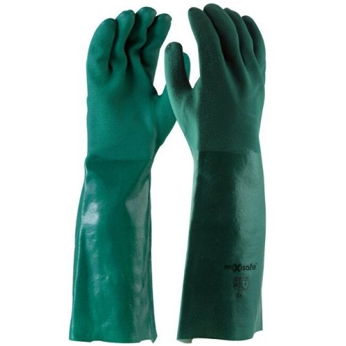 Maxisafe - Green Double Dipped PVC Glove - 27cm