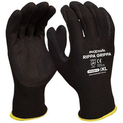 Maxisafe RippaGrippa Black Nitrile on Polyester Glove | GPN228 Small