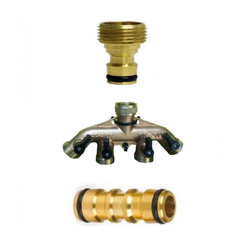 Hardie Hose - Brass Tap Adaptor 4 Way | GR-B4WA