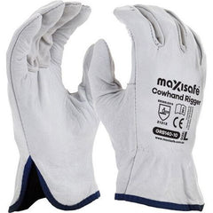 Maxisafe - Natural Full-Grain Leather Rigger Glove - Small - Green