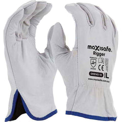Maxisafe - Natural Full Grain Rigger Glove Retail Carded - Medium - Carton Of 120 | GRB140-09C-120