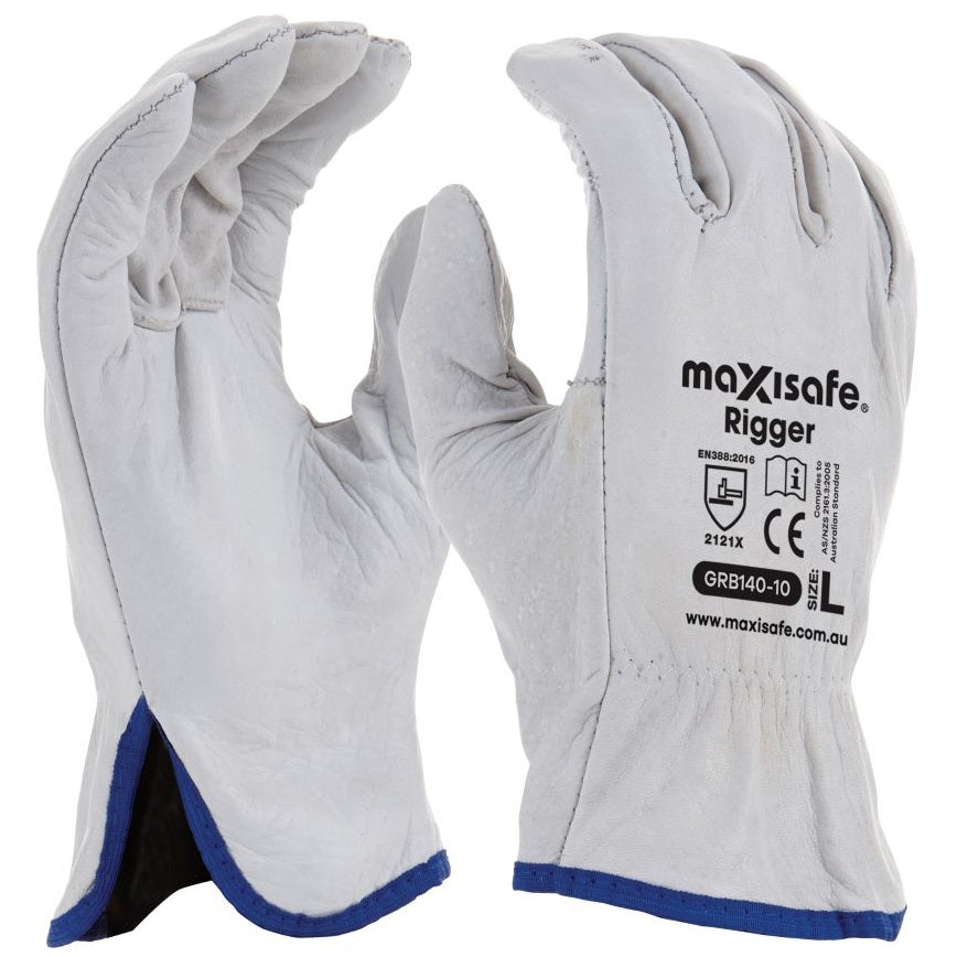 Maxisafe - Natural Full-Grain Leather Rigger Glove - XLarge - Black
