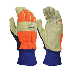 Maxisafe - HiVis Cowgrain Chainsaw Gloves - Medium | GRC278-09