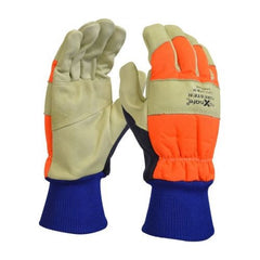 Maxisafe HiVis Cowgrain Chainsaw Gloves | GRC278 Medium