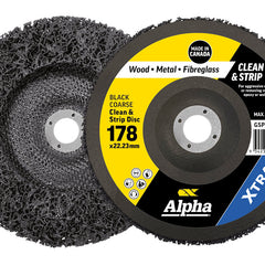 Clean & Strip Disc 178mm Black coarse XTRA Bulk