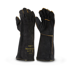Maxisafe - Black & Gold Welders Glove - 40cm - Pack Of 12 | GWB160-12