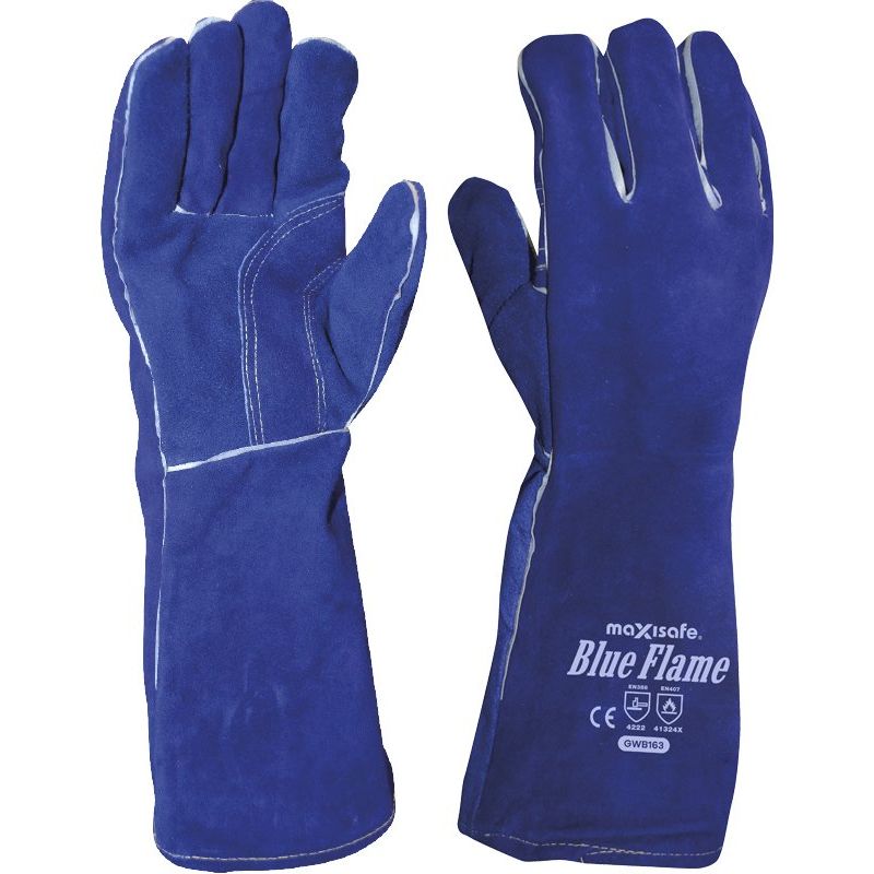 Maxisafe - Blue Flame Premium Kevlar Stitched Welders Gauntlet