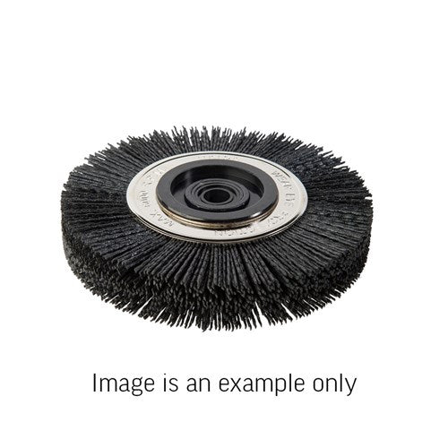 Union Wheel Brush Nylon #80 Grit Silicon Carbide 150mm Dia x 25mm W 25mm Bore - Carded