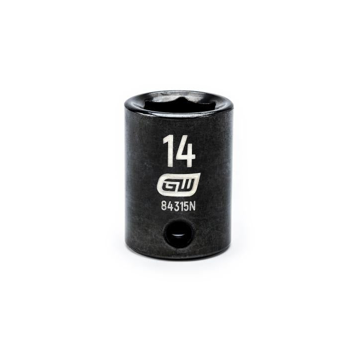 Action 14mm 3/8" Drive 6-point Metric Standard Magnetic Impact Socket