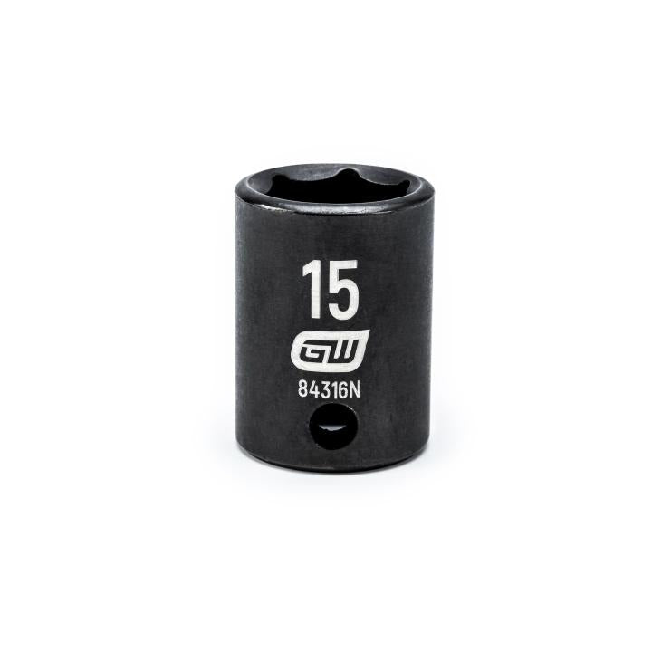 Action 15mm 3/8" Drive 6-point Metric Standard Magnetic Impact Socket