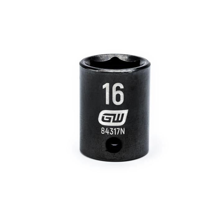 Action 16mm 3/8" Drive 6-point Metric Standard Magnetic Impact Socket