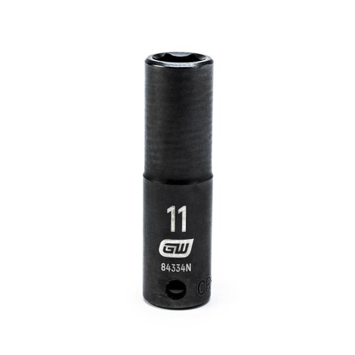Action 11mm 3/8" Drive 6-point Metric Deep Magnetic Slide Impact Socket