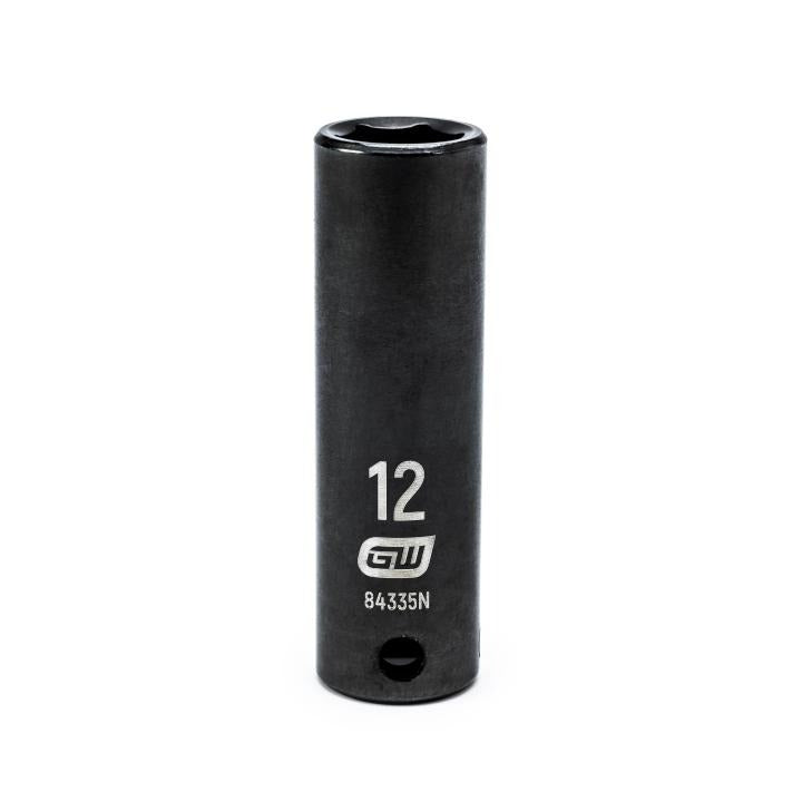 Action 12mm 3/8" Drive 6-point Metric Deep Thin Wall Impact Socket