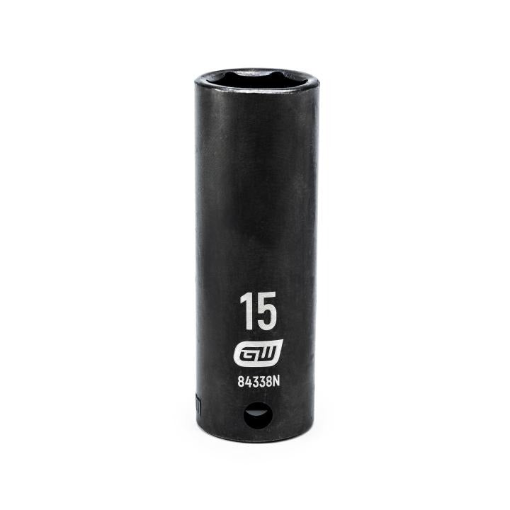 Action 15mm 3/8" Drive 6-point Metric Deep Thin Wall Impact Socket